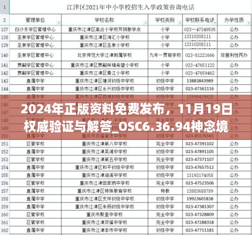 2024年正版資料免費(fèi)發(fā)布，11月19日權(quán)威驗證與解答_OSC6.36.94神念境