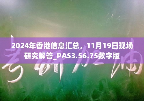 2024年香港信息匯總，11月19日現(xiàn)場研究解答_PAS3.56.75數(shù)字版