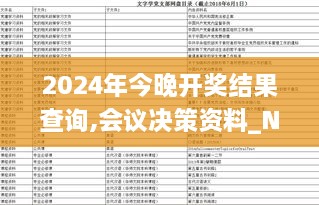 2024年今晚開獎結(jié)果查詢,會議決策資料_NVW43.707父母版