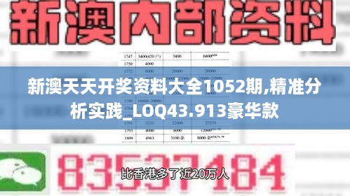 新澳天天開獎資料大全1052期,精準分析實踐_LOQ43.913豪華款