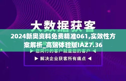 2024新奧資料免費精準061,實效性方案解析_高端體驗版IAZ7.36