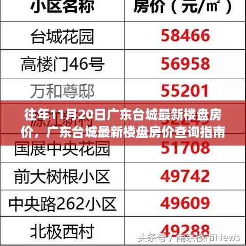 廣東臺城最新樓盤房價查詢指南，揭秘往年11月房價走勢與購房攻略！