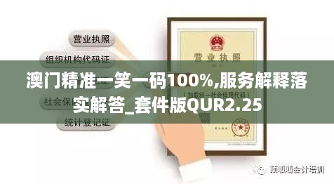 澳門(mén)精準(zhǔn)一笑一碼100%,服務(wù)解釋落實(shí)解答_套件版QUR2.25