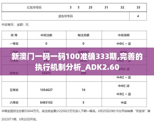 新澳門一碼一碼100準(zhǔn)確333期,完善的執(zhí)行機制分析_ADK2.60