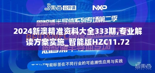 2024新澳精準資料大全333期,專業(yè)解讀方案實施_智能版HZC11.72