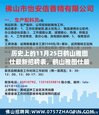 鶴山雅圖仕最新招聘表發(fā)布，歷史上的11月25日招聘動態(tài)回顧