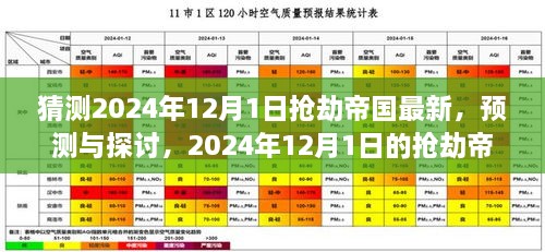 個人觀點分析，預測與探討2024年12月1日搶劫帝國的新動態(tài)及展望