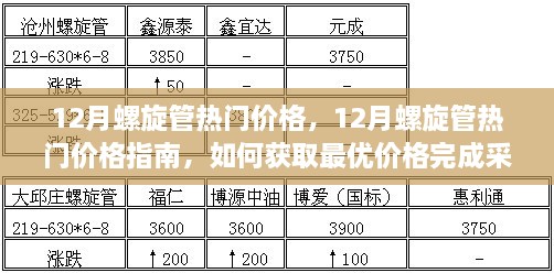 12月螺旋管熱門價格解析與采購指南，獲取最優(yōu)價格，輕松完成采購任務(wù)