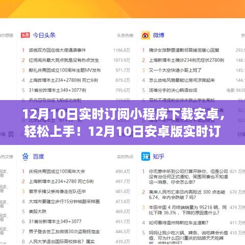 12月10日安卓版實(shí)時(shí)訂閱小程序下載教程，初學(xué)者與進(jìn)階用戶指南