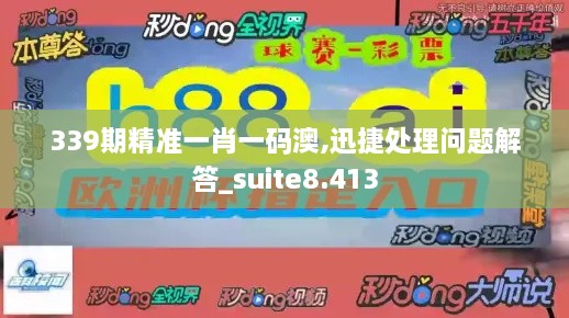 339期精準(zhǔn)一肖一碼澳,迅捷處理問題解答_suite8.413