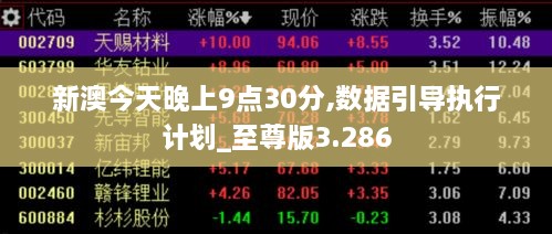 新澳今天晚上9點30分,數據引導執(zhí)行計劃_至尊版3.286