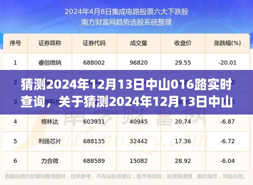 關于中山公交016路實時查詢的預測與探討，2024年12月13日實時查詢分析