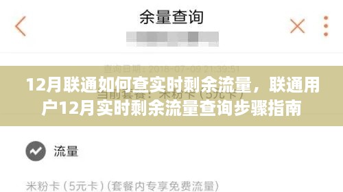 聯(lián)通用戶實(shí)時(shí)剩余流量查詢指南，12月聯(lián)通流量查詢步驟