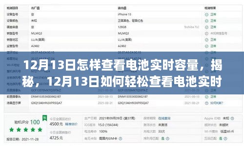 揭秘，如何輕松查看電池實(shí)時(shí)容量（12月13日指南）