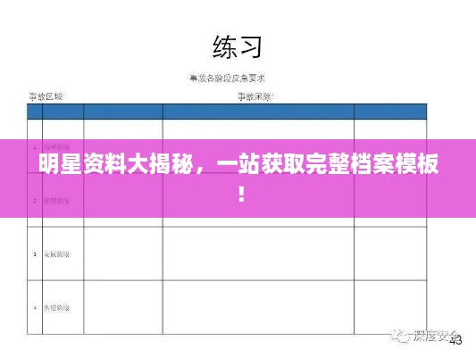 明星資料大揭秘，一站獲取完整檔案模板！