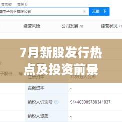 7月新股發(fā)行熱點(diǎn)及投資前景深度解析，上市股票一覽