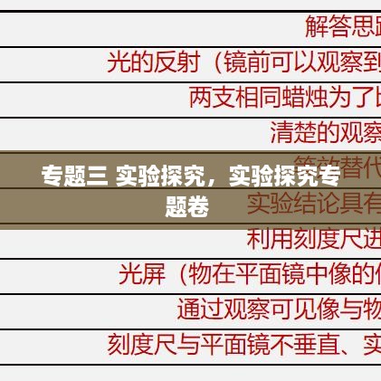 專題三 實(shí)驗(yàn)探究，實(shí)驗(yàn)探究專題卷 
