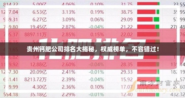 貴州鈣肥公司排名大揭秘，權(quán)威榜單，不容錯(cuò)過！