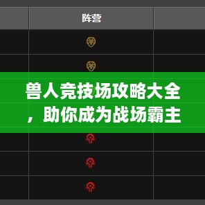 獸人競技場攻略大全，助你成為戰(zhàn)場霸主！