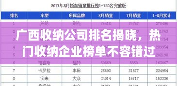 廣西收納公司排名揭曉，熱門收納企業(yè)榜單不容錯過！