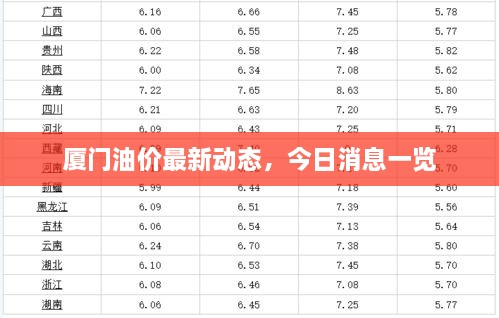 廈門油價(jià)最新動(dòng)態(tài)，今日消息一覽