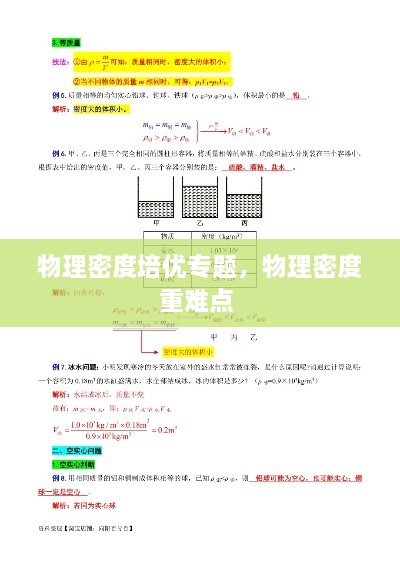 物理密度培優(yōu)專題，物理密度重難點(diǎn) 