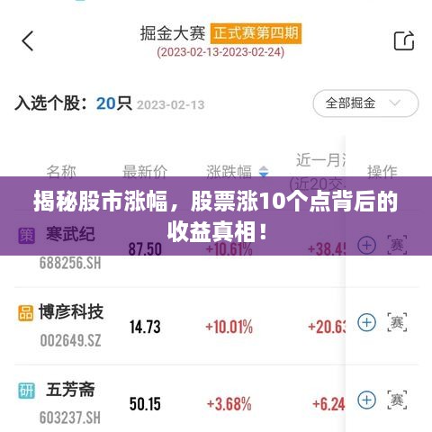 揭秘股市漲幅，股票漲10個點背后的收益真相！